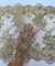 Champagne Floral Embroidered Lace Table Runner by the Yard, 14" Wide Sequin Mesh Lace Trim with Scalloped Edges